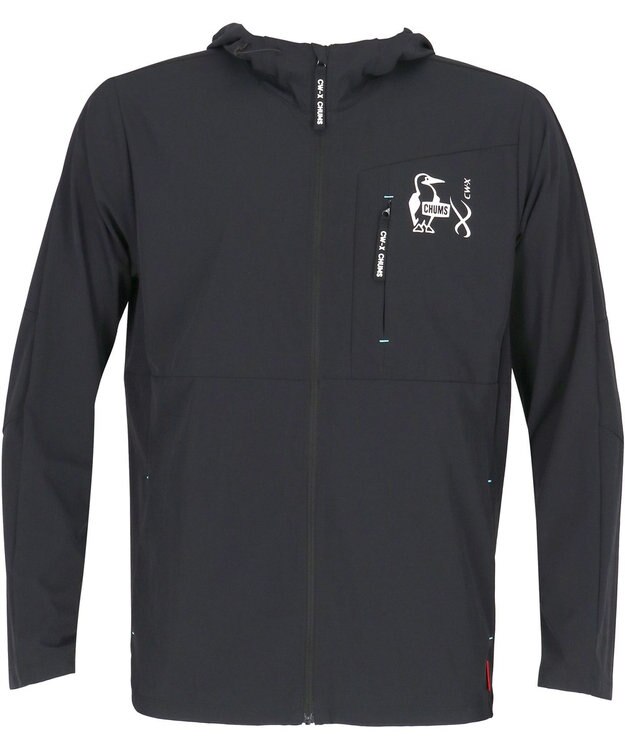 CW-X 【MEN】 CW-X 【CHUMS (チャムス)コラボ】 メンズトップス ジャケット はっ水(本体) フードつき(ドローコードで調整可能) 長袖 UVカット率90％以上（本体） メンズ LNO530 /ワコール ダークブラック