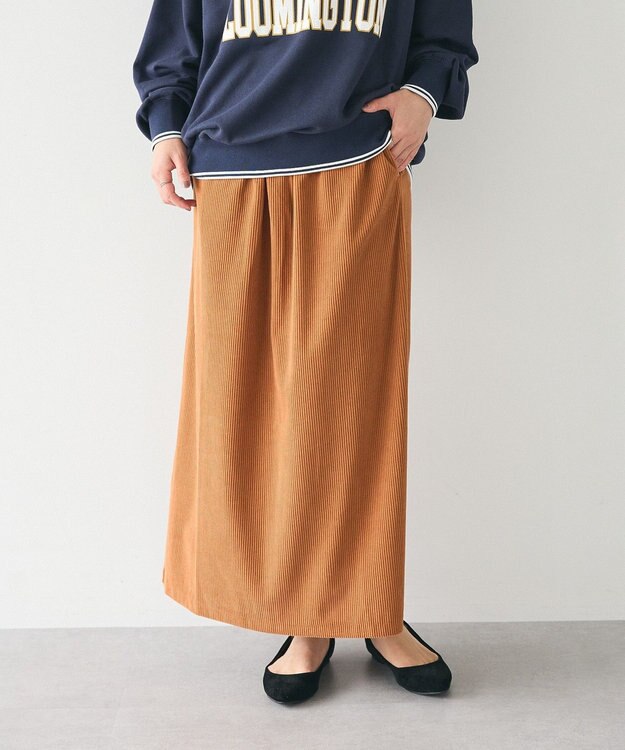 CRAFT STANDARD BOUTIQUE カットコーデュロイタイトスカート Orange
