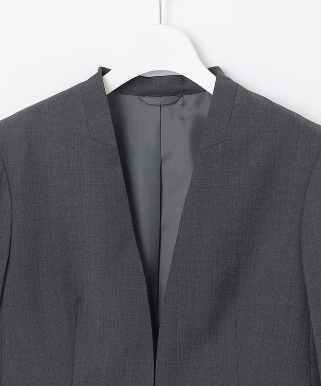 J.PRESS LADIES S 【セットアップ対応】BAHARIYE PINHEAD ノーカラー ジャケット グレー系