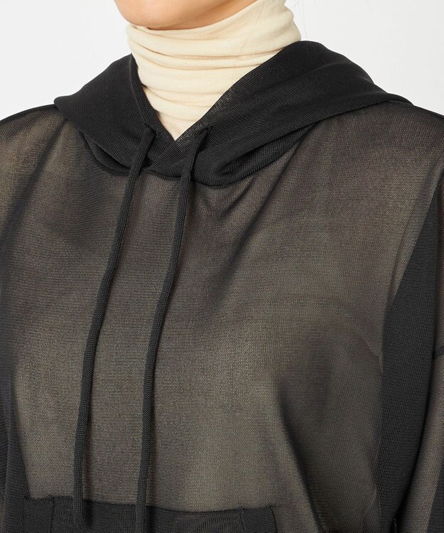 NAVE 【Nave・洗える】シアーニット パーカー ブラック系