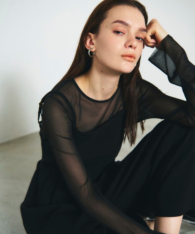 GRACE CONTINENTAL トリアセタックサロペット ブラック