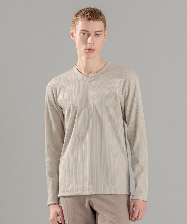 JOSEPH HOMME テックリブジャージー　Vネックカットソー アイボリー系