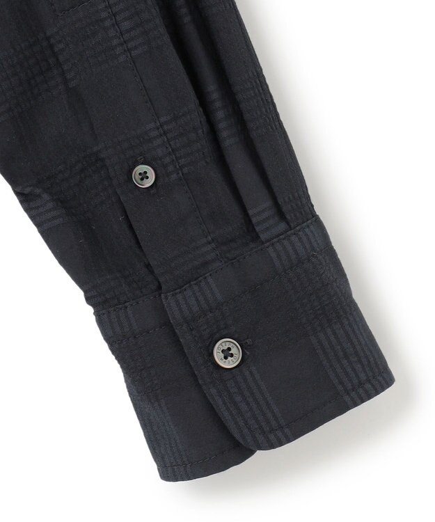 JOSEPH HOMME ドビーチェックストレッチ　ウイングカラーシャツ ネイビー系