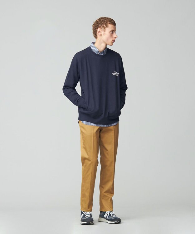 J.PRESS MEN インレージャージー アドレスプリント ロゴトレーナー ネイビー系