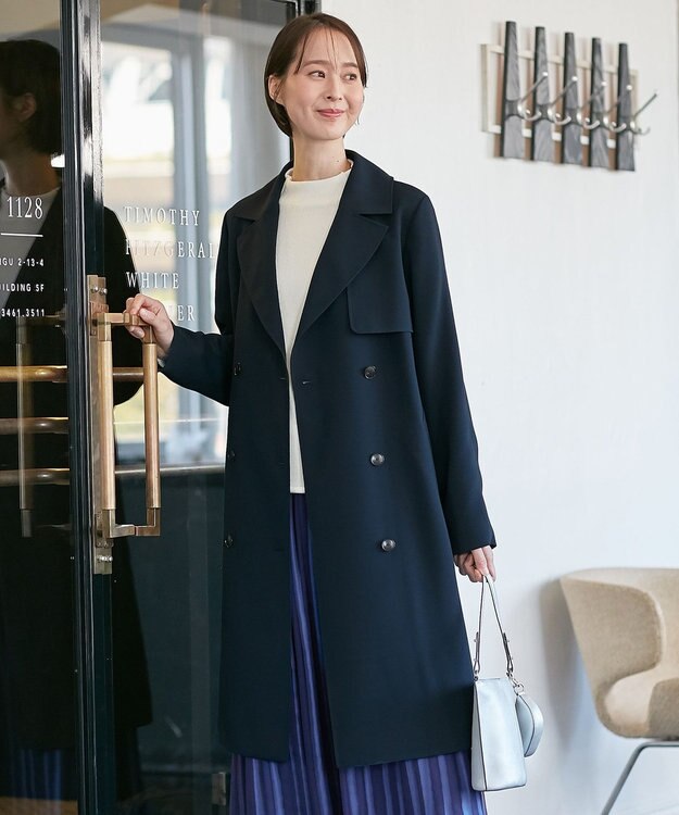 自由区 【XSサイズ～】トロトレンチ ロング丈コート ネイビー系