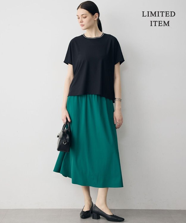 ICB 【先行予約・WEB限定】マットスキューバ フレアスカート エメラルド