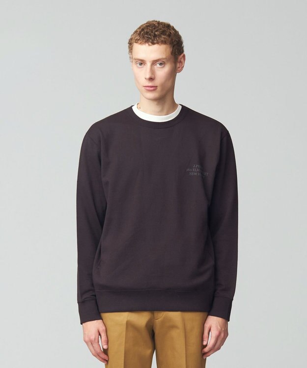 J.PRESS MEN インレージャージー アドレスプリント ロゴトレーナー ブラウン系