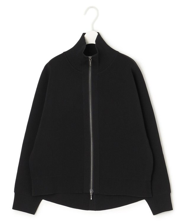 ICB 【洗える】シンセティックダブルフェイス ニットトラックジャケット ブラック系