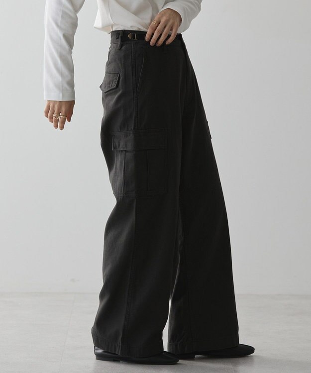AMERICAN HOLIC 綿スラブカーゴパンツ Black
