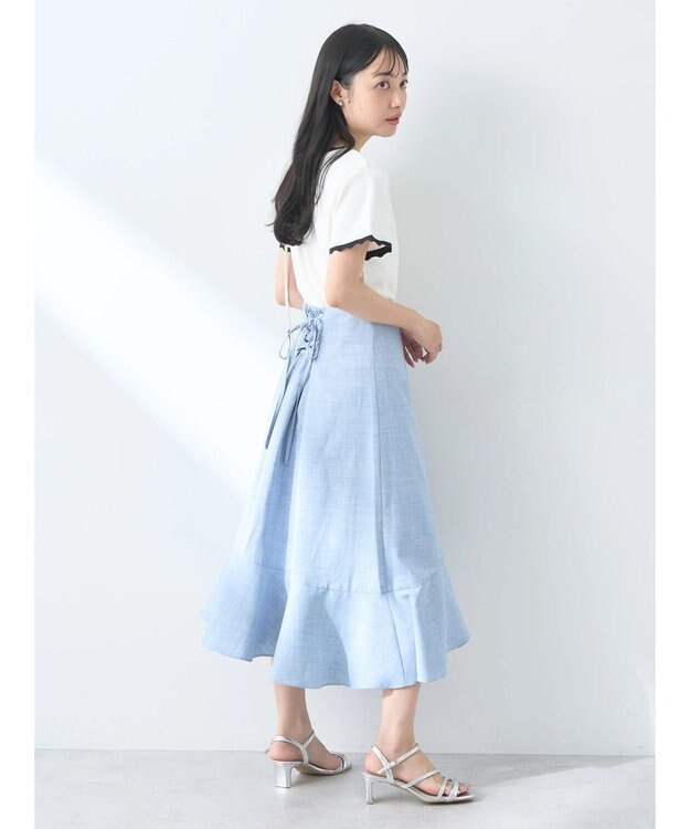 earth music&ecology バイカラースカラッププルオーバー Ivory