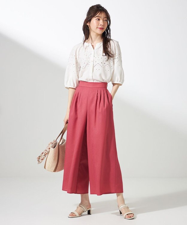 ANY SIS 【洗える】カットワークエンブロイダリー ブラウス オフ