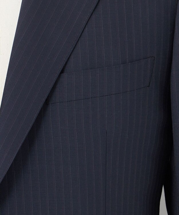 GOTAIRIKU 【御幸毛織】Superio160 ウールモヘヤシルクカシミヤ　スーツ（ネイビーストライプ） ネイビー系1