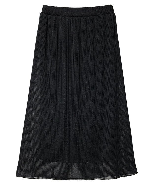 Green Parks ラメプリーツＩラインスカート Black