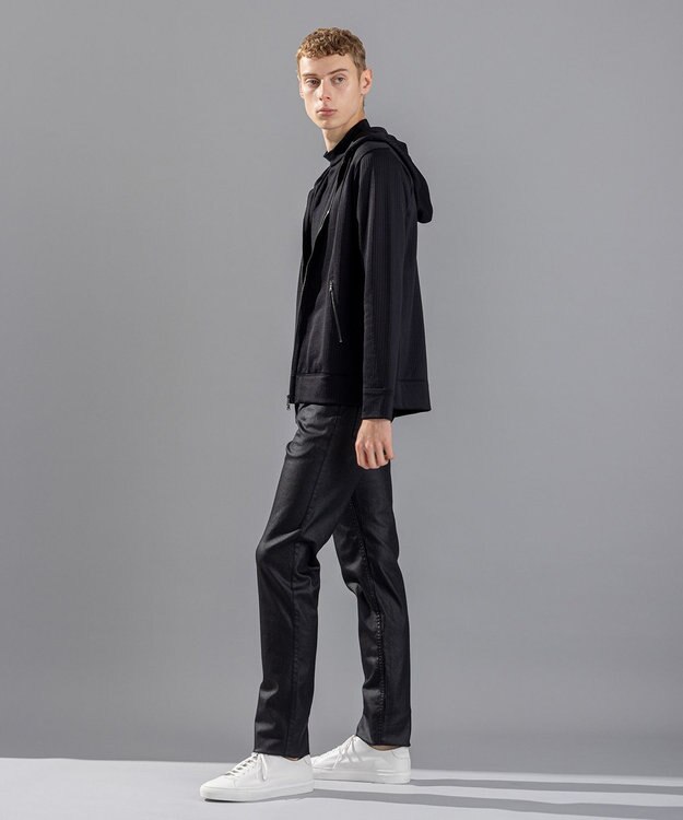 JOSEPH HOMME テックラインテリー　ジップアップパーカ ブラック系