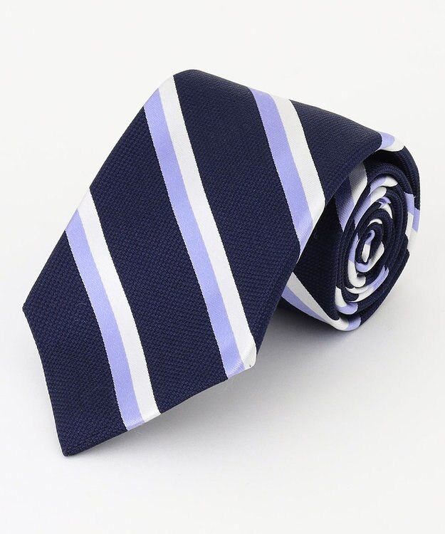 J.PRESS MEN 【FRESHERS COLLECTION】ダブルストライプネクタイ ネイビー系1