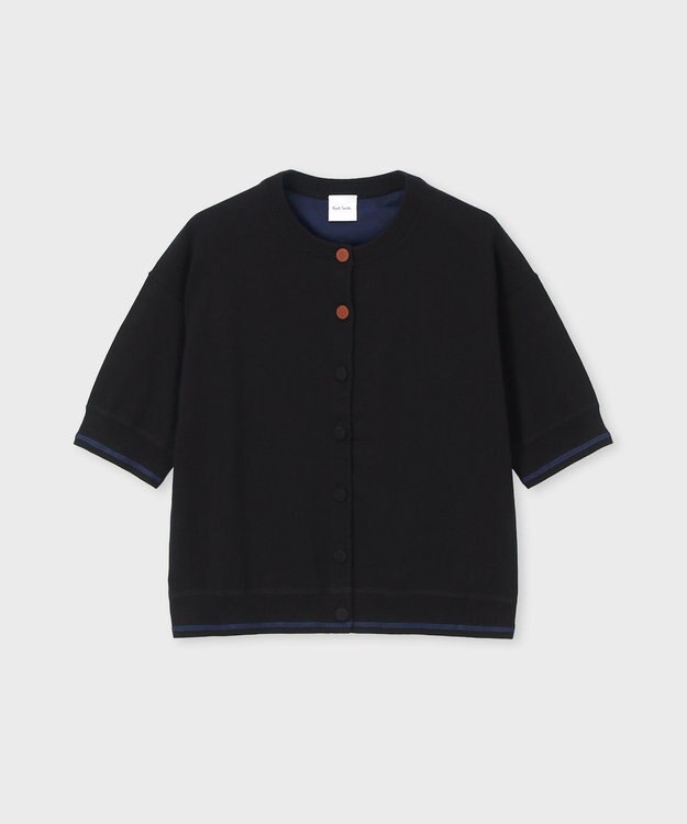 Paul Smith ベーシック クルーネック 半袖カーディガン ブラック