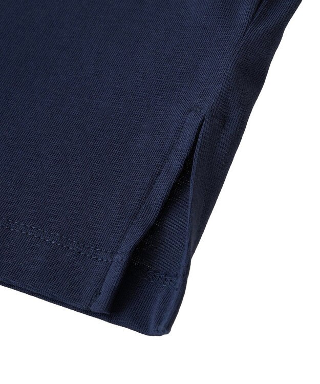 Green Parks フレンチスリーブ筆記体ロゴチュニック Navy