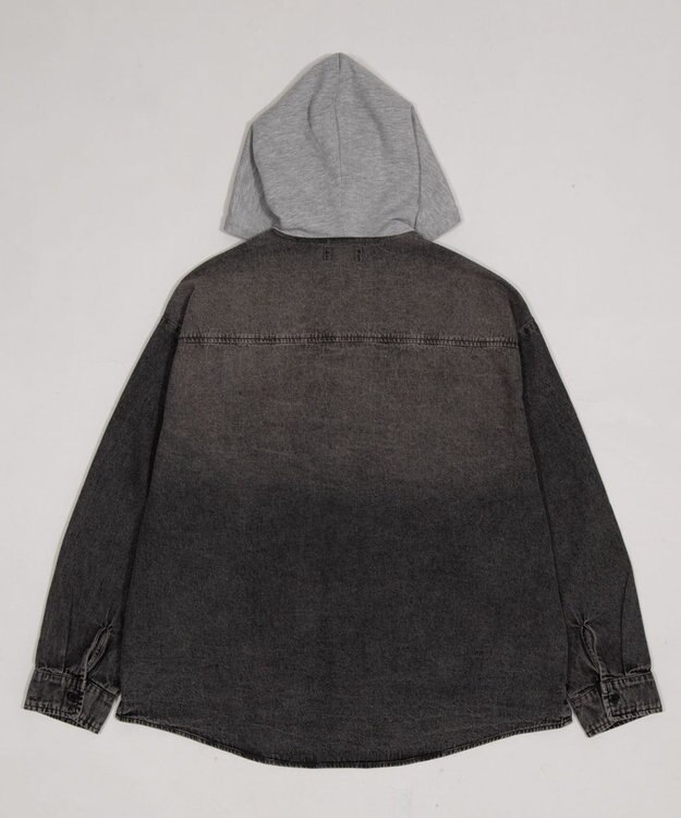WEGO デニムフードシャツ（LS） デニムブラックソノタ