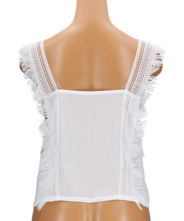 San-ai Resort（三愛水着楽園） 【SALE】【San-ai Resort】無地×レース トップス M ホワイト