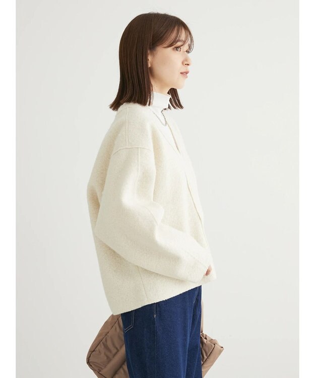 Green Parks ・ＥＬＥＮＣＡＲＥ　ＤＵＥ　ブークレＶネックカーデ Ivory