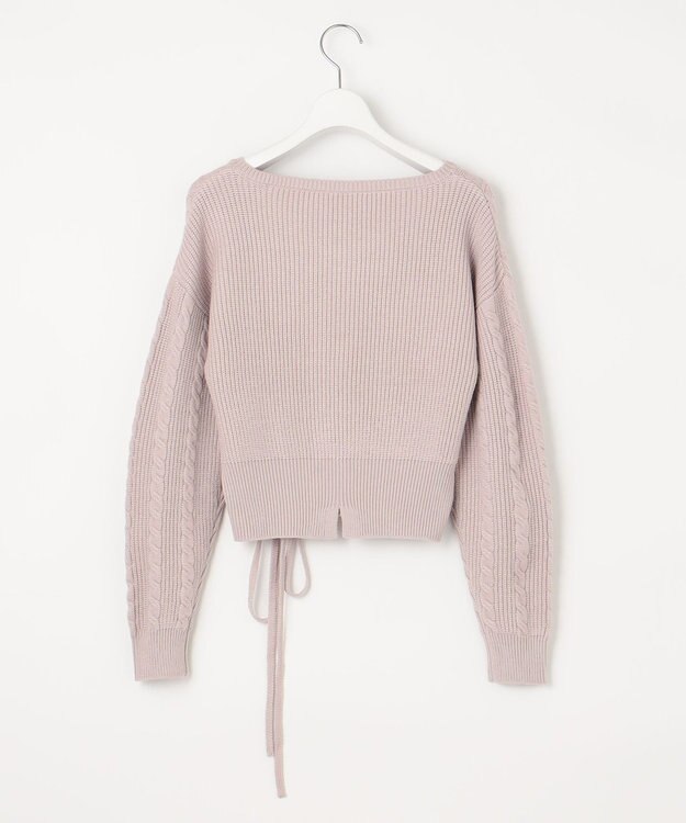 Feroux 【セットアイテム】ケーブルニット×オーガンジースカート ラベンダー系