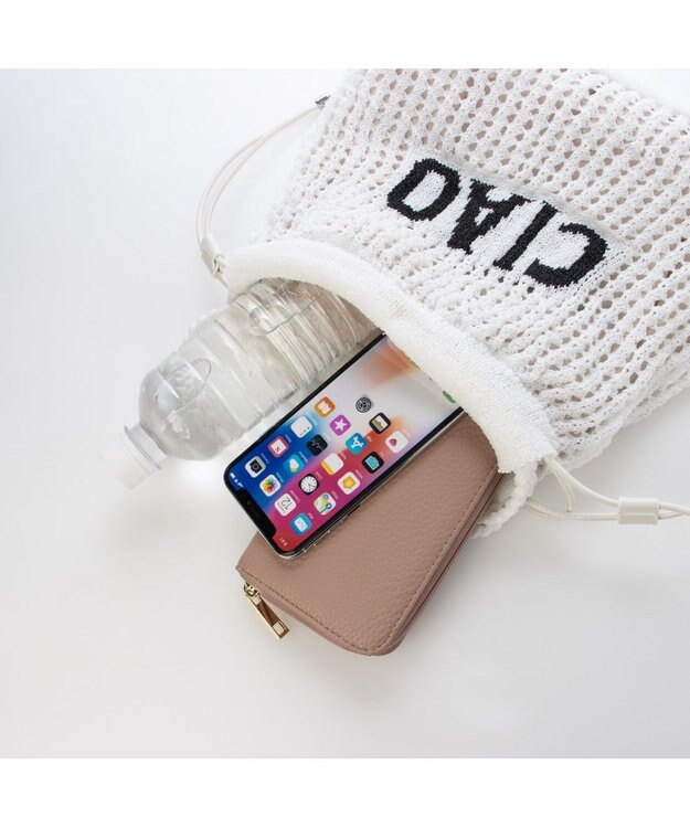 UNBILLION カシュカシュ cachecache / メッセージラメニット2wayバッグ ホワイト