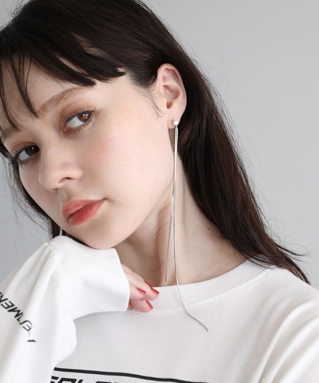 Green Parks ・ＨＡＬＦ　ＴＩＭＥ　２ｗａｙロングチェーンピアス Silver