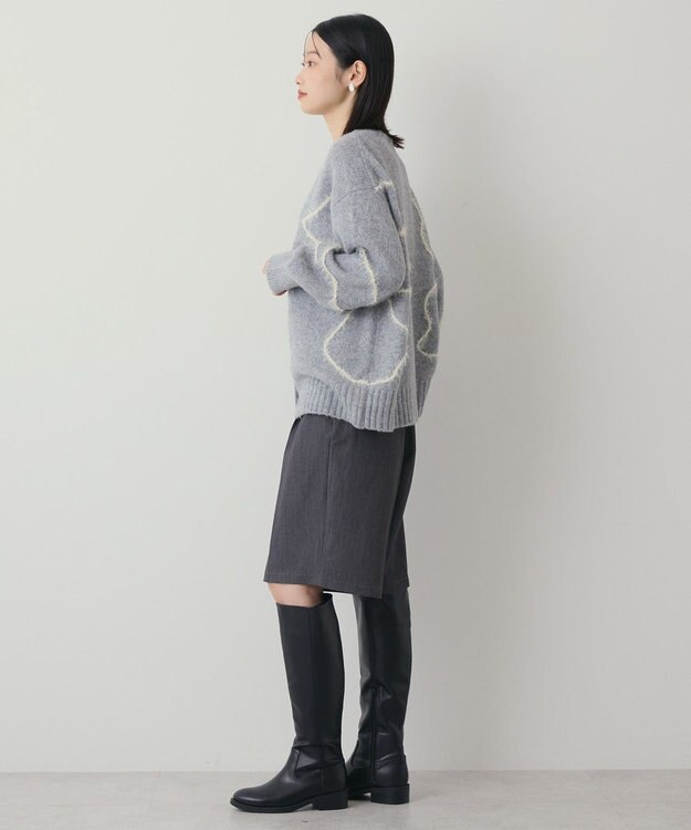 AMERICAN HOLIC ニュアンスライン柄Ｖネックカーディガン Gray Mixture