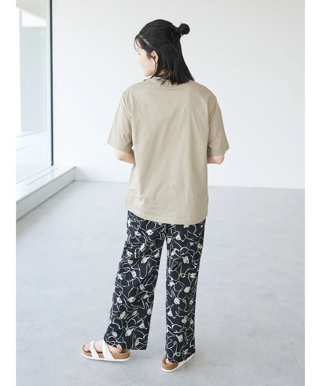 CRAFT STANDARD BOUTIQUE インド綿アソート柄イージーパンツ Black