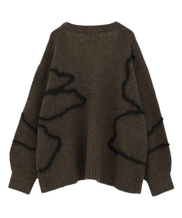 AMERICAN HOLIC ニュアンスライン柄Ｖネックカーディガン Brown