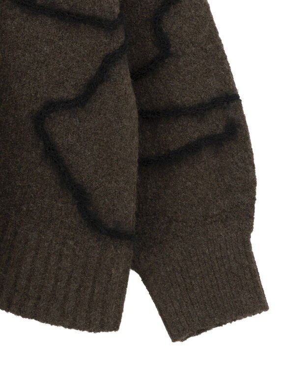 AMERICAN HOLIC ニュアンスライン柄Ｖネックカーディガン Brown