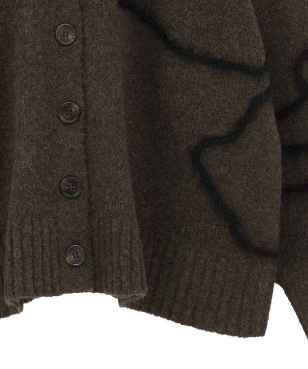 AMERICAN HOLIC ニュアンスライン柄Ｖネックカーディガン Brown