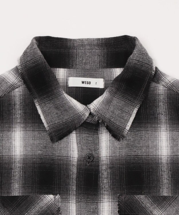 WEGO チェックBIGネルシャツ ブラック