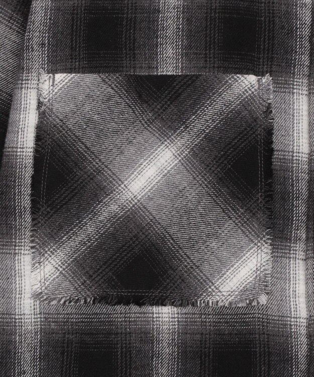 WEGO チェックBIGネルシャツ ブラック