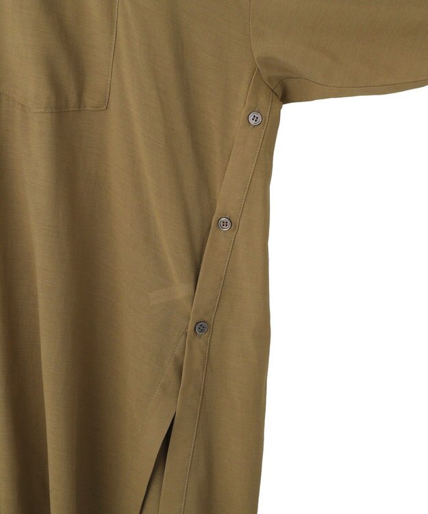 YECCA VECCA リブMIXシアーオーバーシャツ Dark Beige