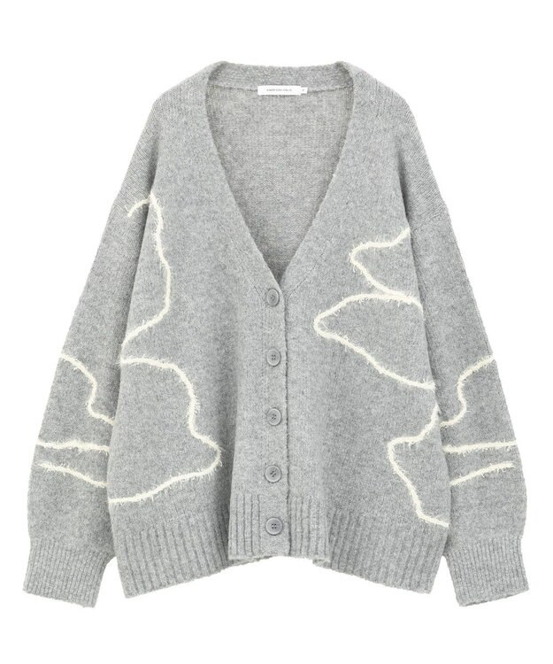 AMERICAN HOLIC ニュアンスライン柄Ｖネックカーディガン Brown