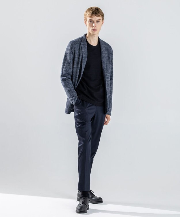 JOSEPH HOMME 【新色追加】メランジリップル　クルーネックカットソー ブラック系