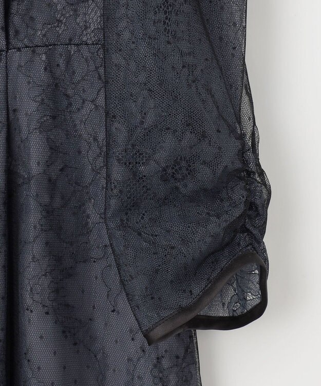 ANY SIS 【Lily calin】バイカラードットチュール ドレス ブルーグレー