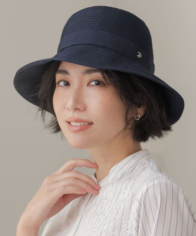 J.PRESS LADIES 【WEB限定カラーあり・春夏のお出かけに・畳める】ブレードHAT ネイビー系