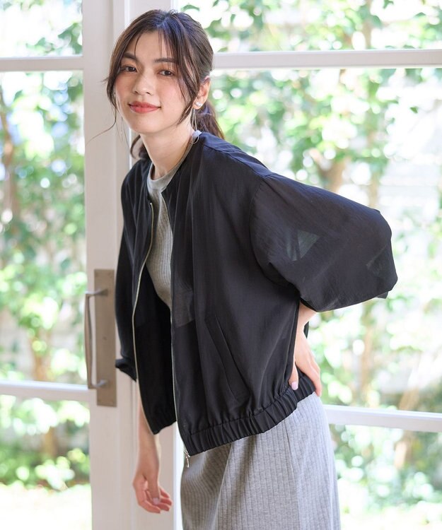 ANY シアーブルゾン ブラック