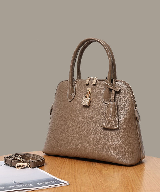 style code 【PADMA/パドマ】 キーチャーム付 本革ハンドバッグ トープ