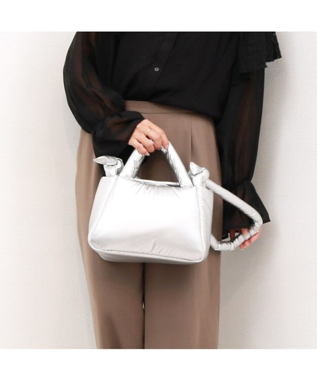 UNBILLION カシュカシュ cachecache / 2wayパフィーミニトートバッグ シルバー