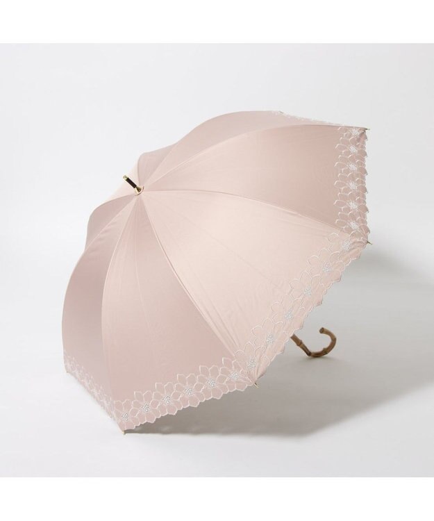 UNBILLION cache nez / グレースフラワー刺繍ショートパラソル ピンク