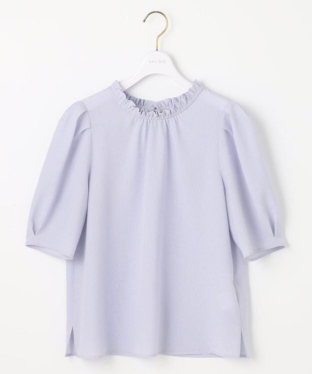 ANY SIS 【洗える】シアーストライプ ブラウス ライトブルー