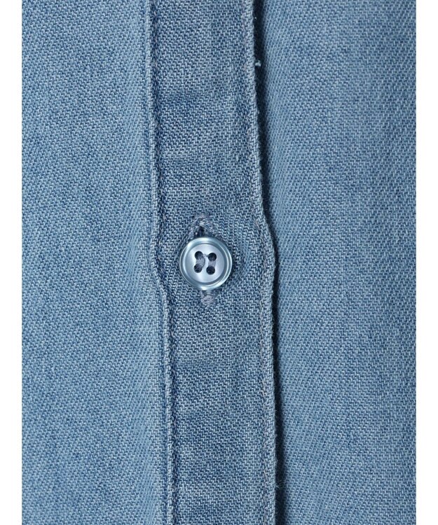 earth music&ecology ラッフル前開きデニムワンピース Light Indigo