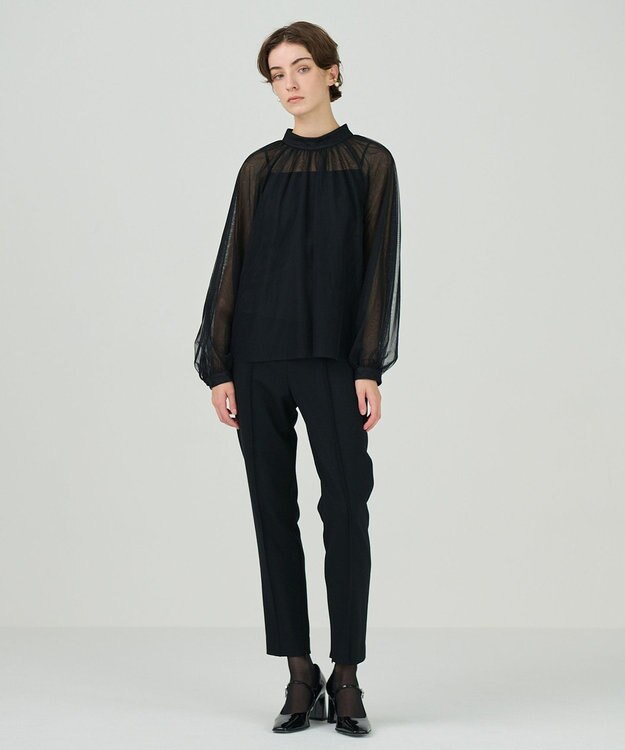 GRACE CONTINENTAL チュールハイネックトップ ブラック