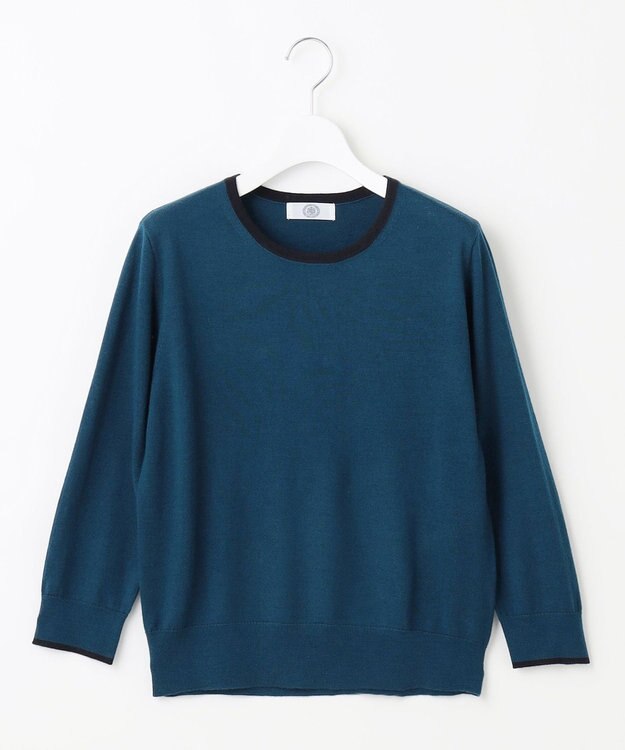 J.PRESS LADIES 【洗える】トリムツイン ニット グリーン系