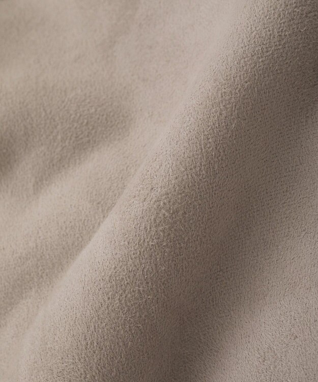 earth music&ecology 【リバーシブル】ノーカラーフェイクムートンコート Pink Beige