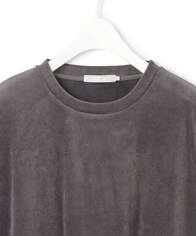 ICB L 【洗える】フロッキーベロア　プルオーバー チャコール系