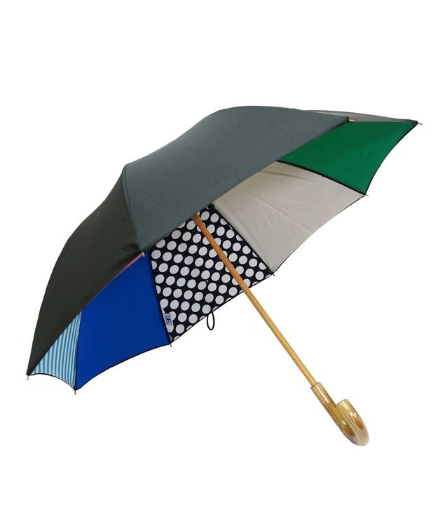 +RING 【UVカット100%】【UPF50＋】【遮光率99%以上】【2重張り】プラスリング 晴雨兼用傘（長ショート） MLT T1334 マルチカラー